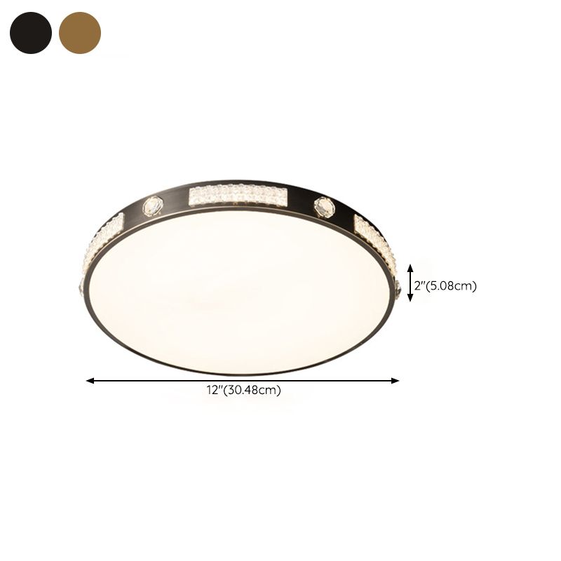 1-Light Round Flush Mount Ceiling Light Modern Metal Flush Mount Lighting