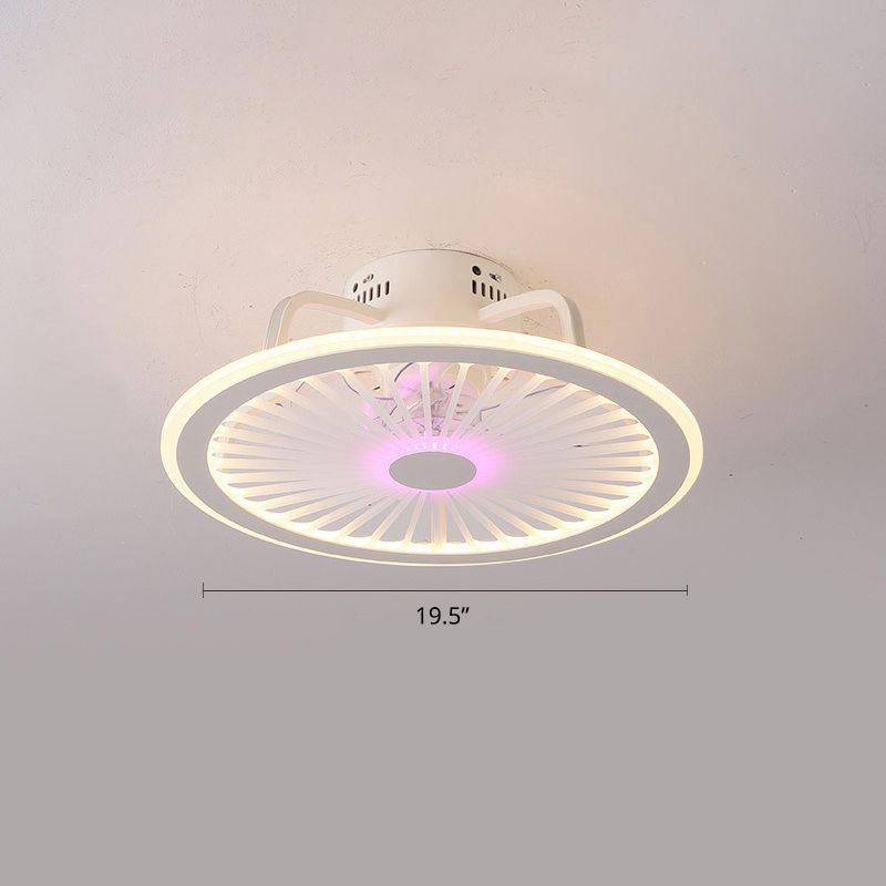 18.5 "brede kitty plafondventilator licht cartoon acryl witte led semi -flush mount armatuur met externe