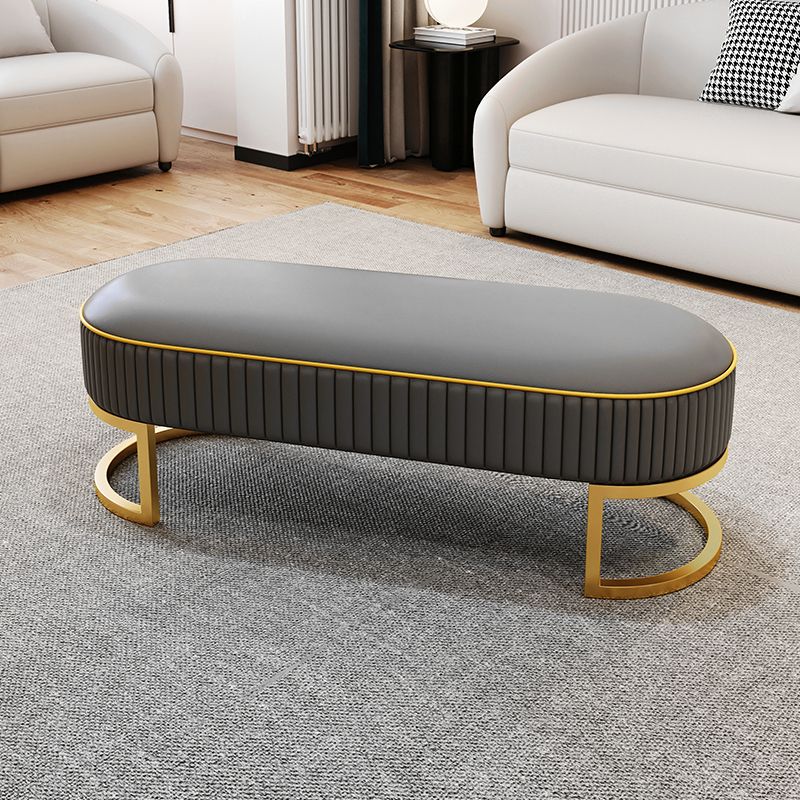 Glam Style Entryway Bench Cushioned Metal Seating Bench , 18" W