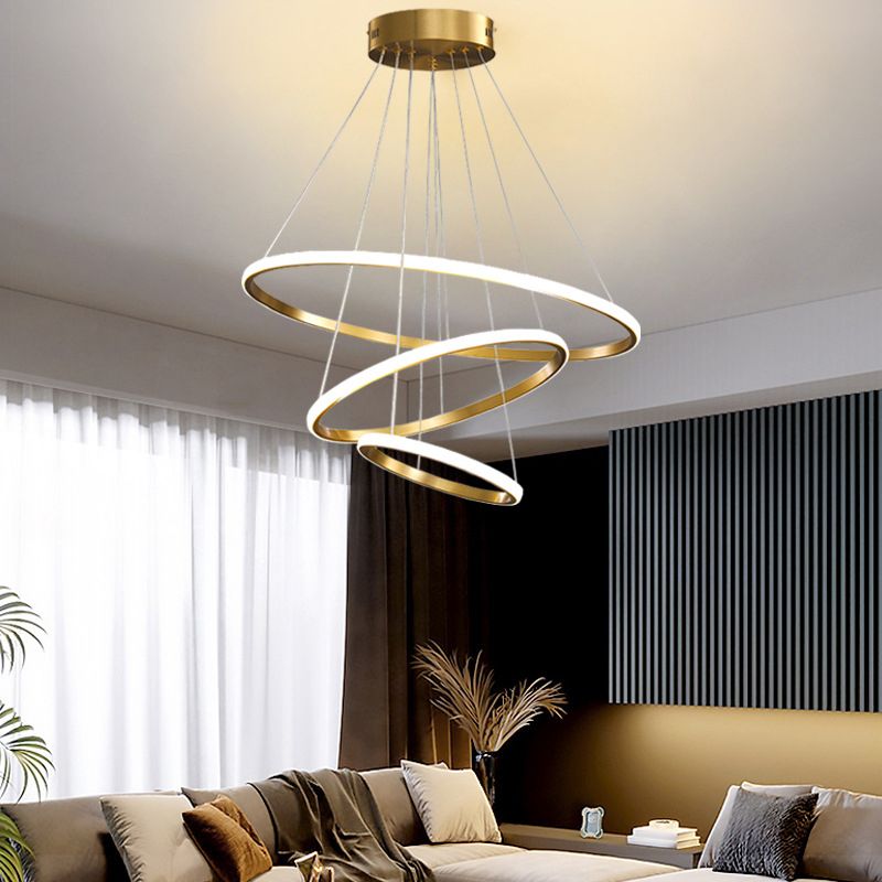 Modern Minimalist Style Multi-Tier Pendant Lighting Fixtures Acrylic 3 Lights Pendant Lights for Living Room