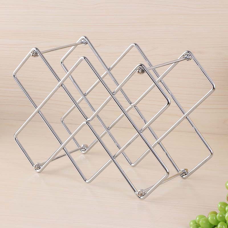 Contemporary Iron Wine Bottle Holder Countertop Bottle Rack for Living Room