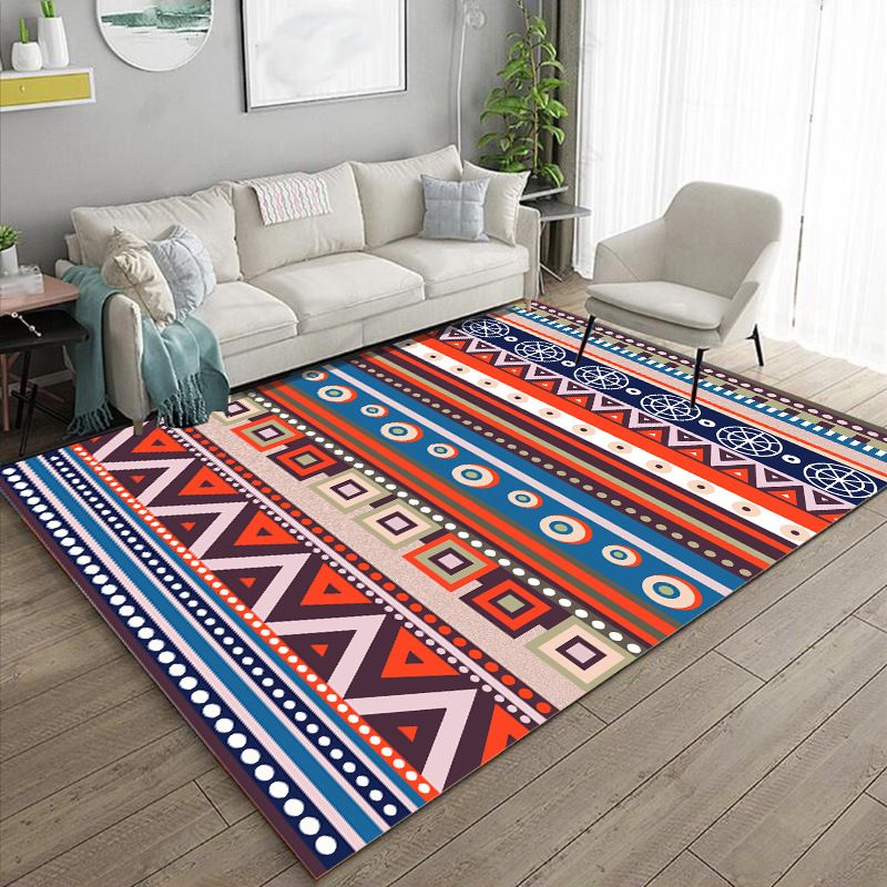 Multicolor Boho-Chic Area Carpet Victoria Tribal Pattern Indoor Rug Polyester Carpet for Living Room