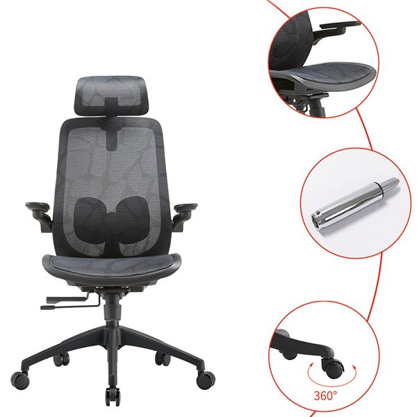 Adjustable High Back Office Chair Lumbar Support Contemporary Chair