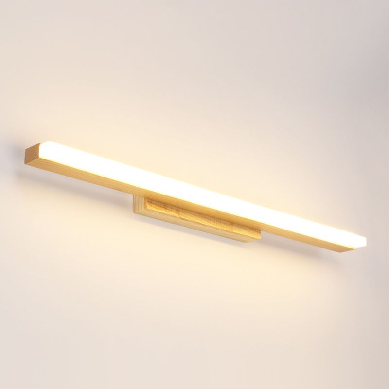 Madera de tocador lineal mate de pared estilo moderno 1 accesorios de iluminación de tocador de luz