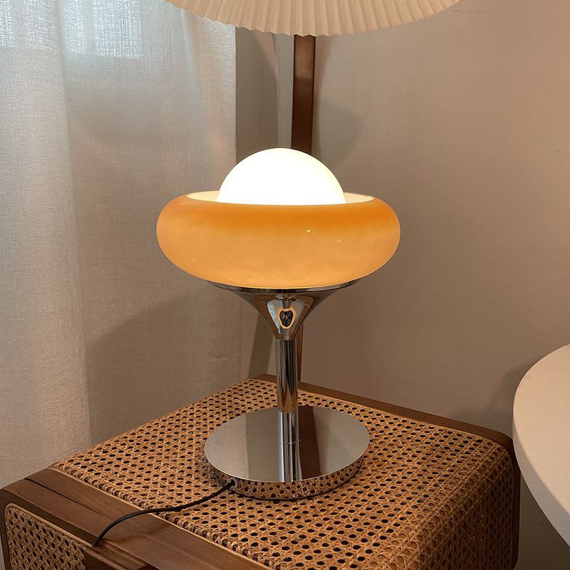 Contemporary Style Unique Shape Table Lamp Glass 1-Light Nightstand Lamp