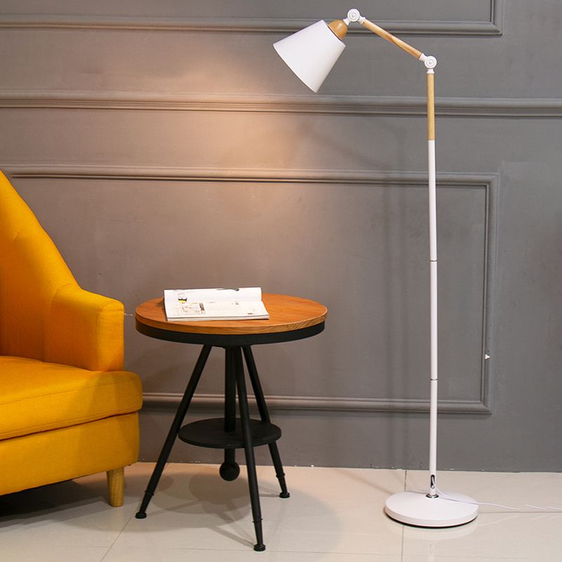 1 Light Cone Floor Lamp Modernism Metal Standard Lamps for Living Room