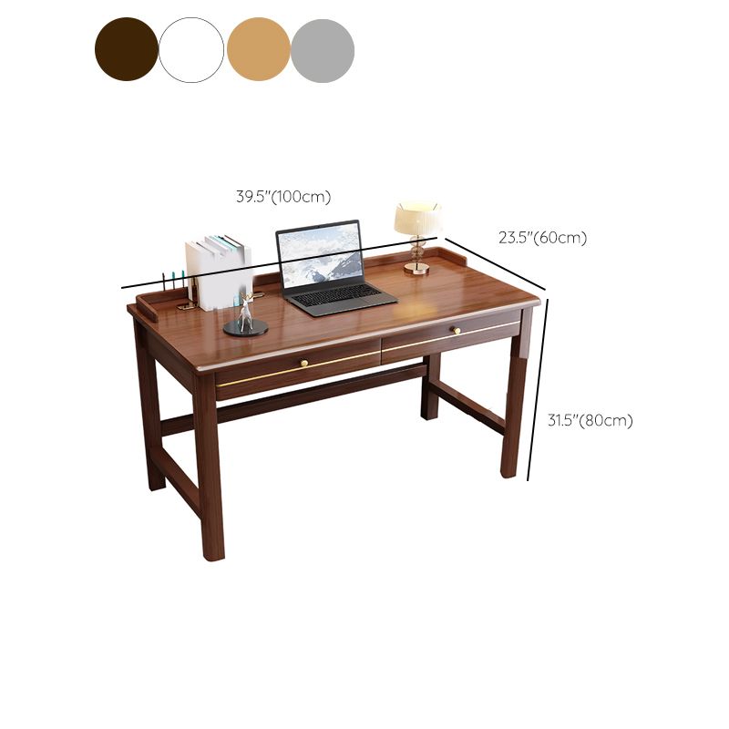 Contemporary Style Wood Office Desk Rectangular Shape Task Desk with 1/2 Drawers for Home