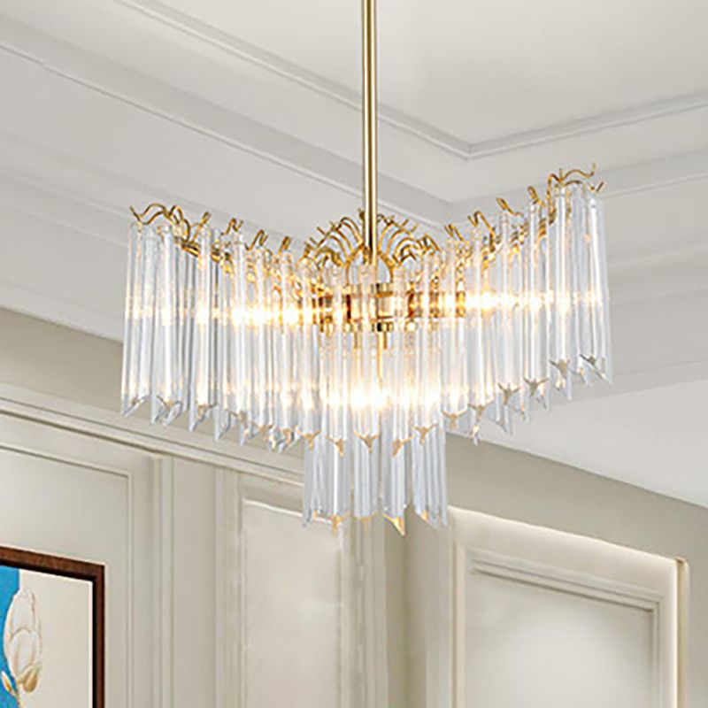 Flower Crystal Chandelier Lamp Modern 3 Heads Gold Suspension Light for Dining Room