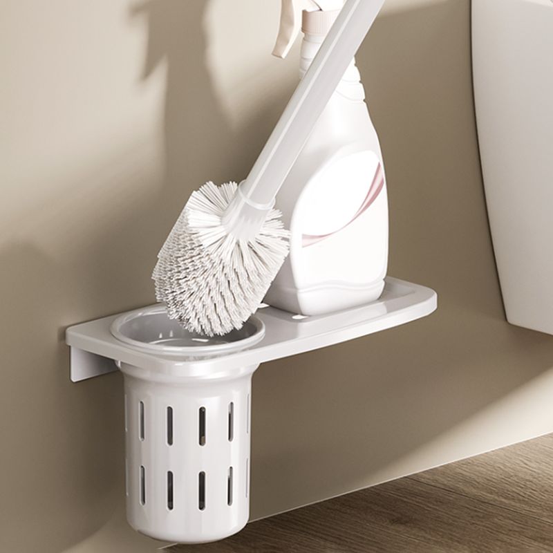 Contemporary Bath Hardware Set in Stainless Aluminum Matte White Robe Hooks/Bath Shelf