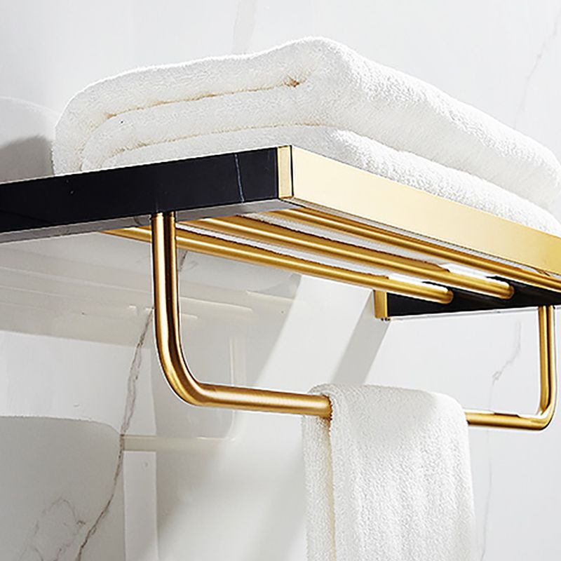 Metal and Marble Bathroom Minimalist Accessory as Individual or as a Set in Gold