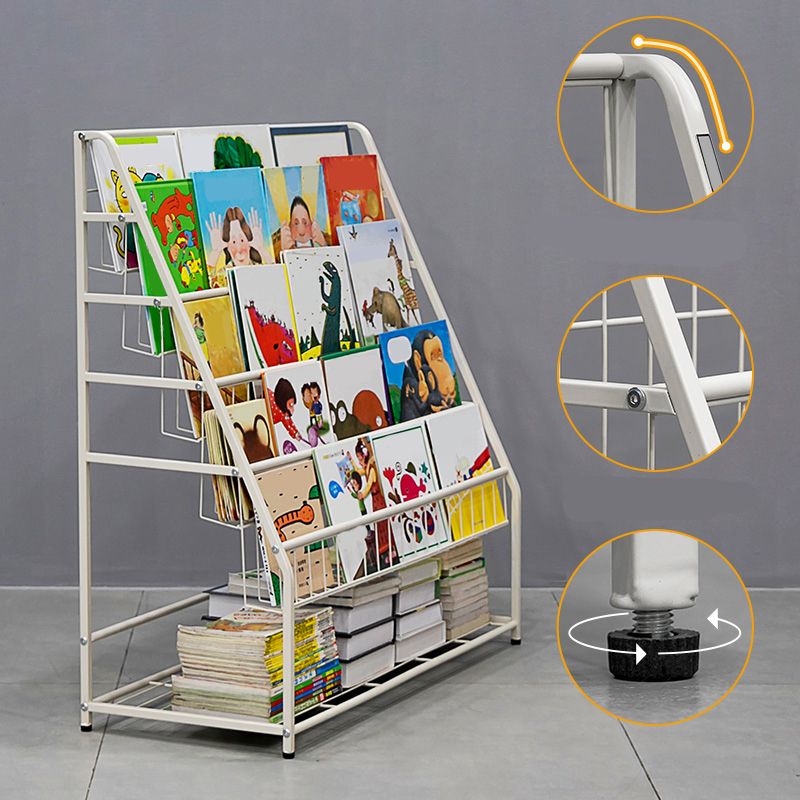 Contemporary Metal Bookshelf Open Back Bookshelf with Storage Space