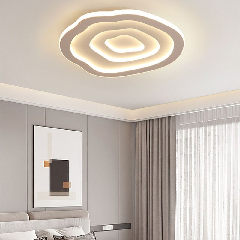 Modern Single White Flush Mount Lighting Unique LED Ceiling Light with Acrylic