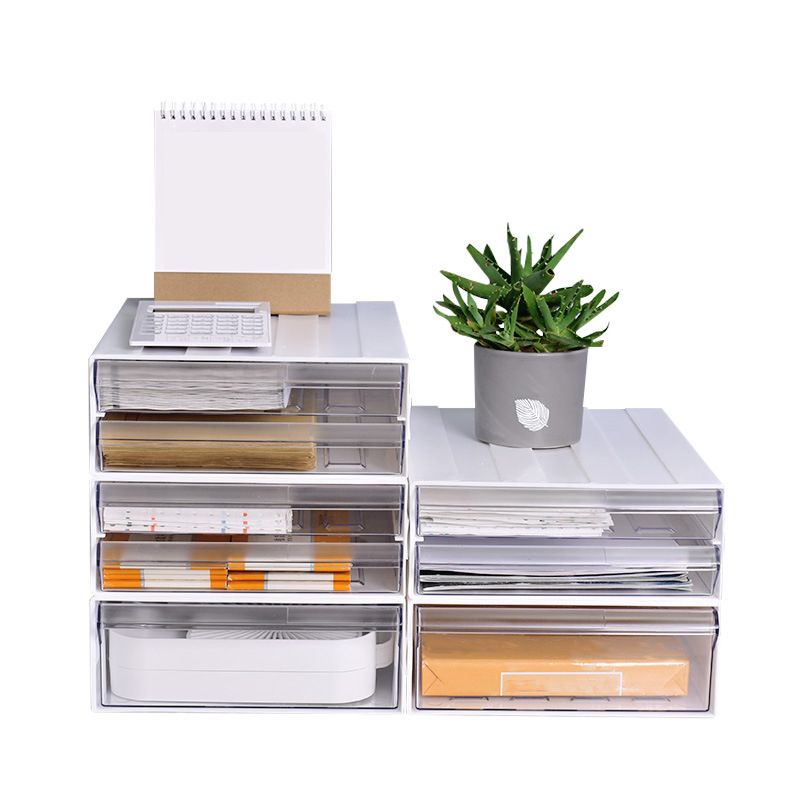 Lateral Plastic File Cabinet Home or Office Clear File Cabinet with Drawers