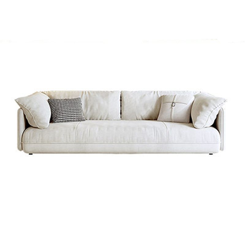 Scandinavian 31"H Beige Couch Upholstered Sofa with Pillow Top Arm