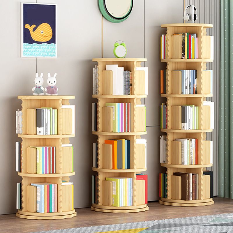 Solid Wood Rotatable Standard Bookcase Children's Storage Bookshelf