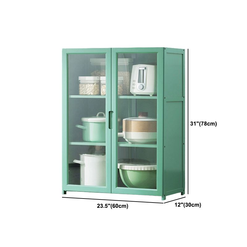 Green Bamboo Buffet Server with Adjustable Shelving Modern Dining Server