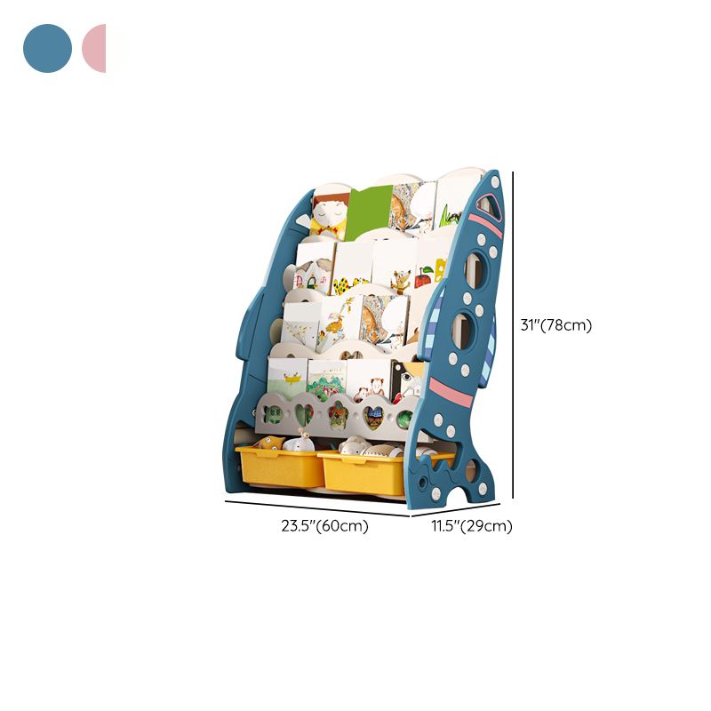 Freestanding Plastic Book Display Cartoon Style Bookcase for Baby