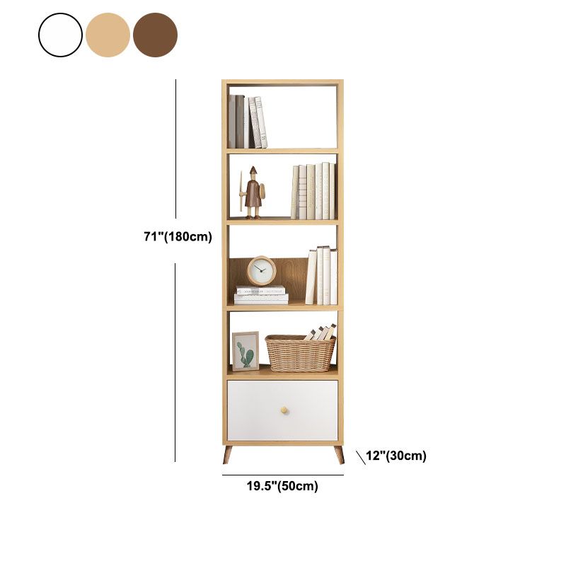 Contemporary Floor Engineered Wood Bookcase Open Shelf for Home