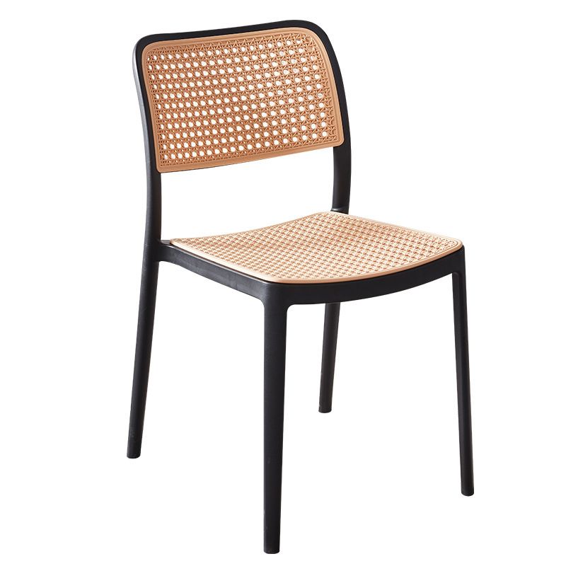 Tropical Dining Side Chair Plastic Outdoor Bistro Chairs with Arm