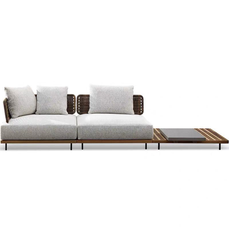 Wicker Outdoor Patio Sofa Modern 1 Piece Patio Sofa with Cushions