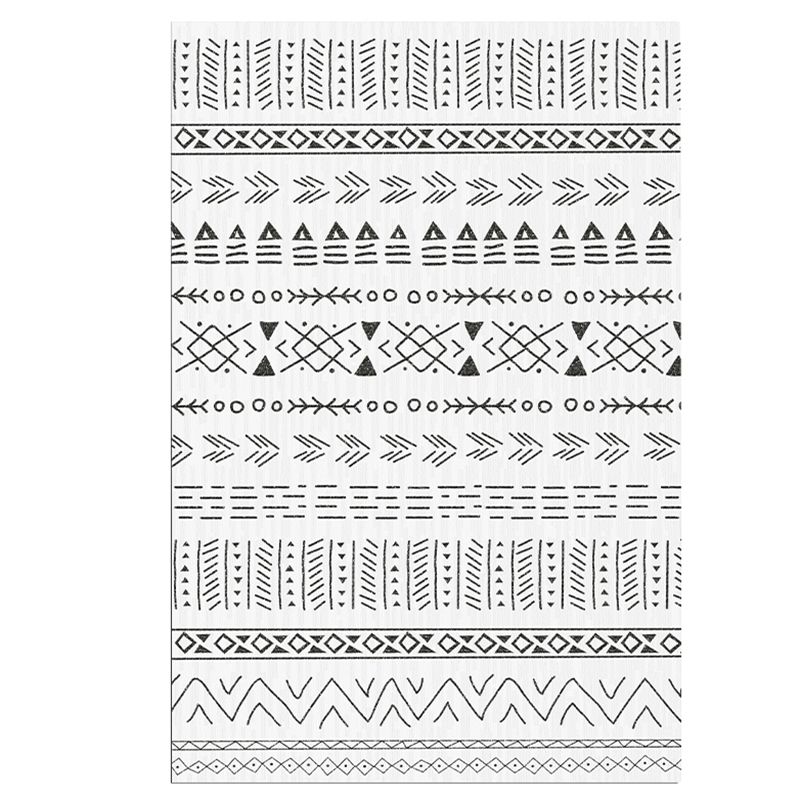 Witte toon Home Decor Tapijt Boho-chic Tribal Print Area Tapyester met niet-slip achterste tapijt