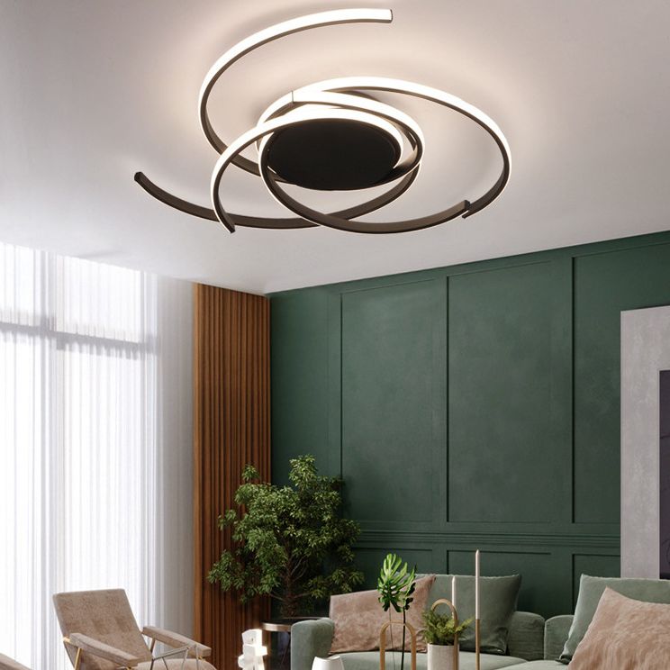 Metal Shaded Ceiling Flush Mount Light Minimalist Style LED Ceiling Mounted Fixture