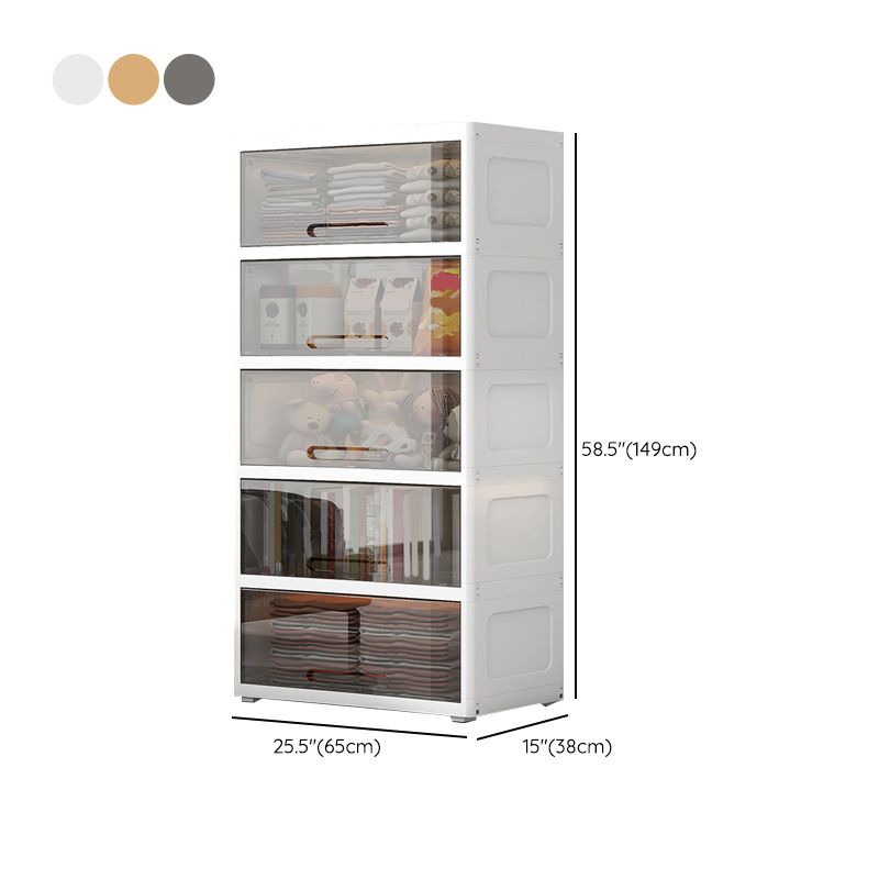 Modern Style Kids Closet Plastic Door Included Kid's Wardrobe for Home