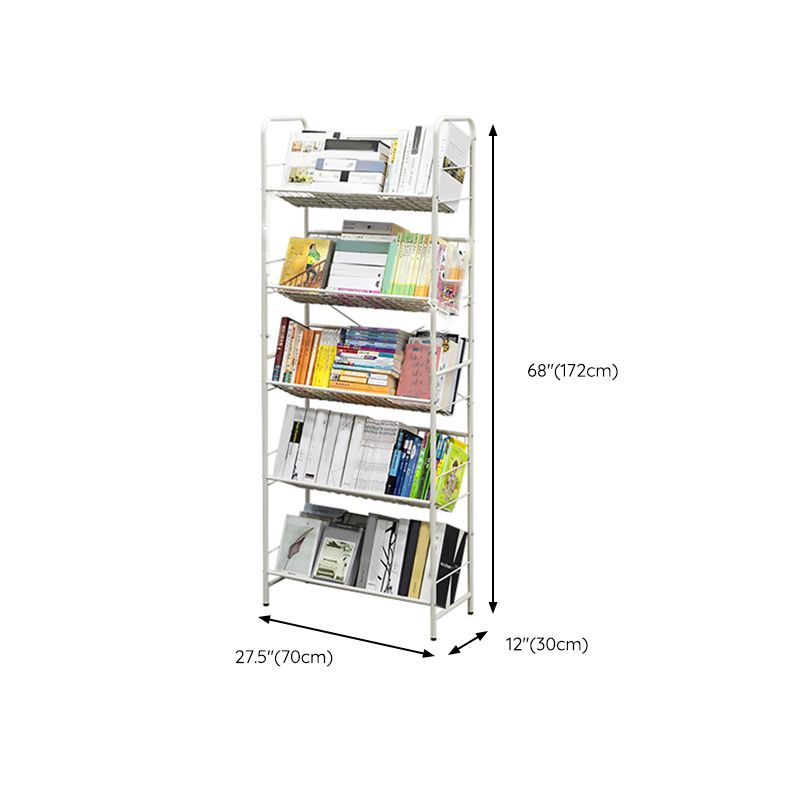 Contemporary Closed Back Bookshelf Metal Vertical Shelf Bookcase for Living Room