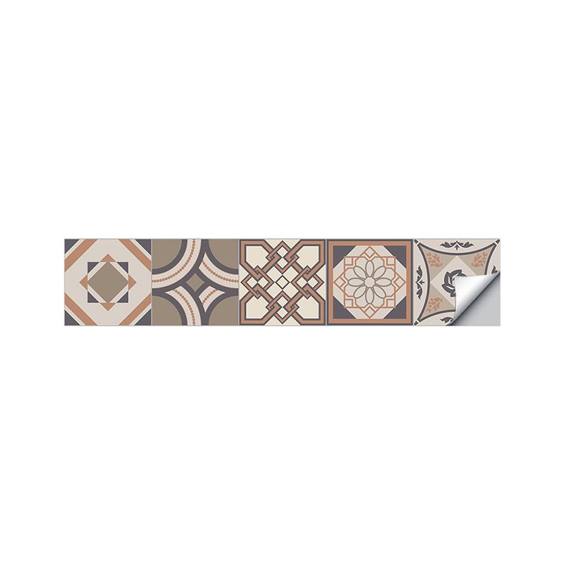 Brown Boho Peel Wallpaper Panels 3.5' x 8" Harlequin Pattern Wall Covering for Accent Wall