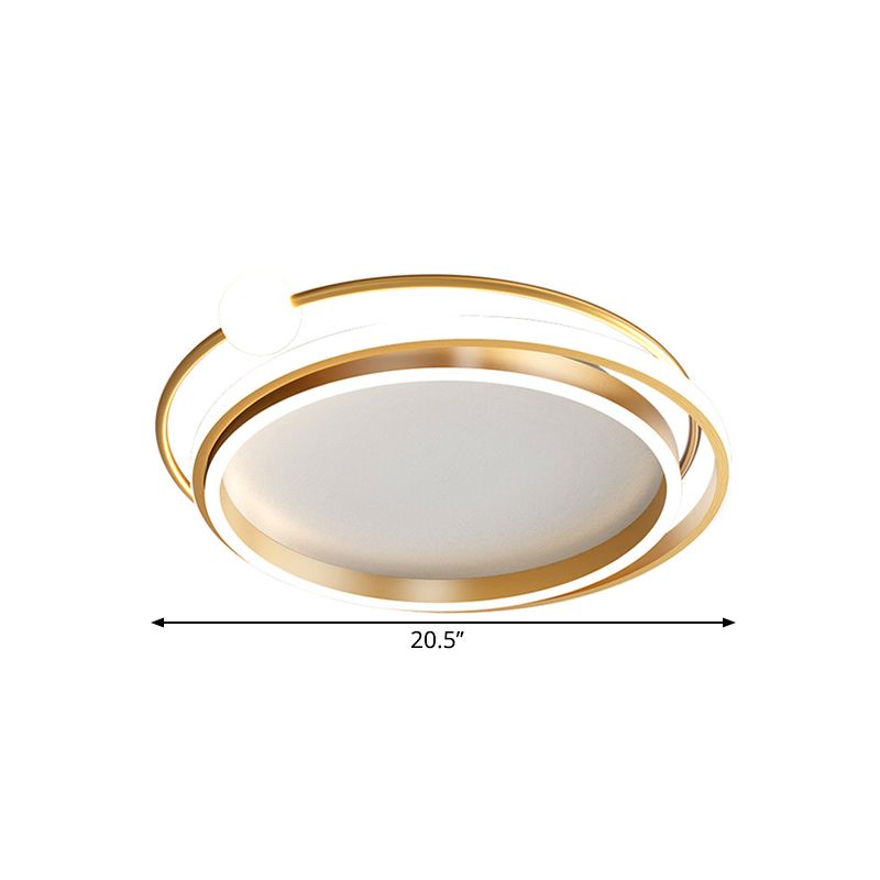 Metallic Overlap Circle Decke Flush Minimalismus 20,5 "/24,5" breites LED Gold Flush Mount, warmes/weißes Licht