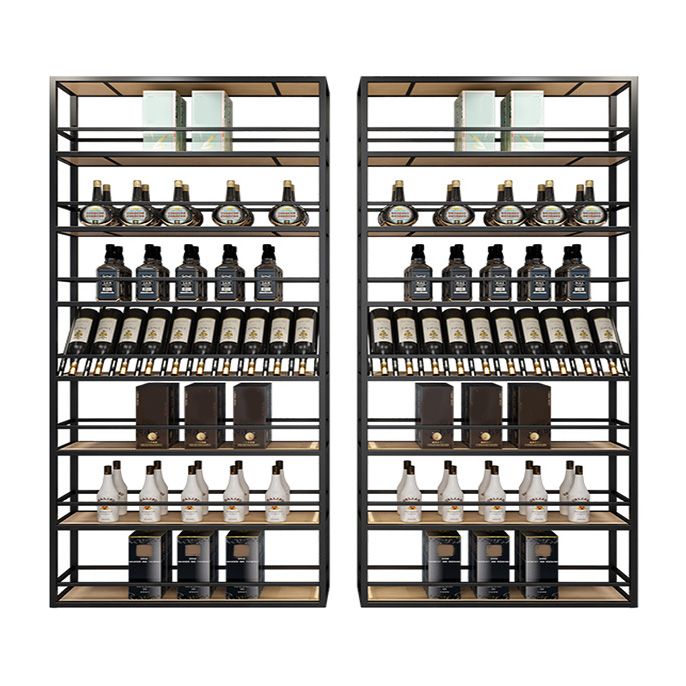 Metal Floor Bottle Wine Rack Contemporary Black Wine Holder Rack