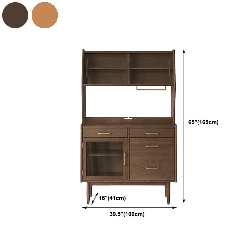 Modern Pine Dining Hutch 3 Drawers 16.5" W Hutch Cabinet for Dining Room