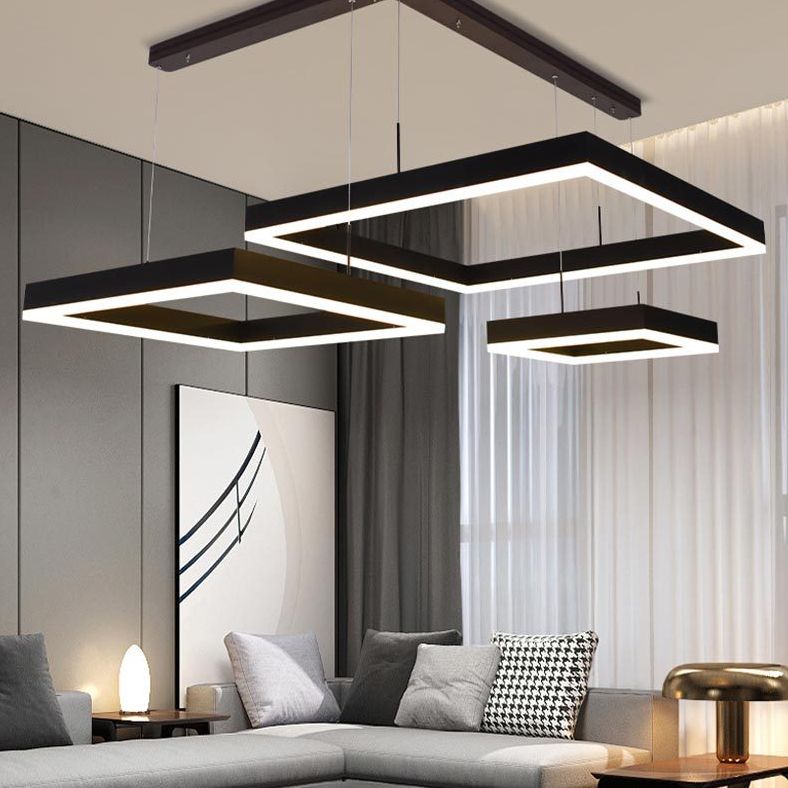 Modern Minimalist Style Squared Ceiling Pendant Light Acrylic Pendant Lights for Living Room