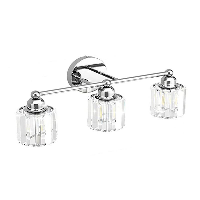 3/4-Light Modern Bathroom Vanity Light Glass Shaded Bath Bar