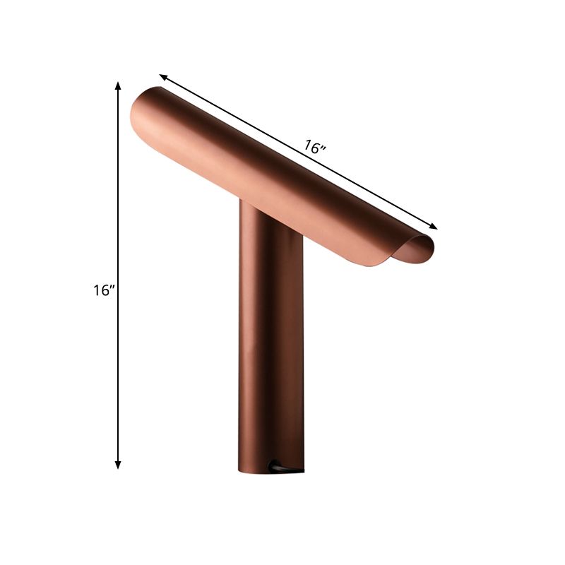 Eisenwippe entworfene Tischbeleuchtung minimalistischer Roségold -LED -Nachttischlampe für Bett