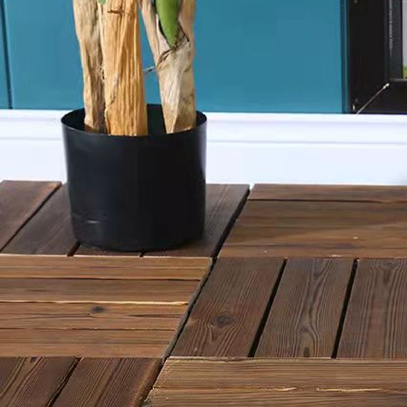 Outdoor Deck Plank Wooden Square Stripe Composite Floor Patio