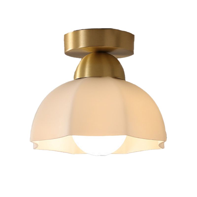 1-Light Ceiling Light Modern Ceiling Mount Lamp with Copper for Corridor