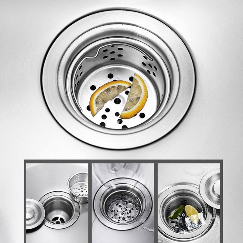 Modern Style Kitchen Sink Stainless Steel Dirt Resistant 1 Holes Drop-In Kitchen Sink