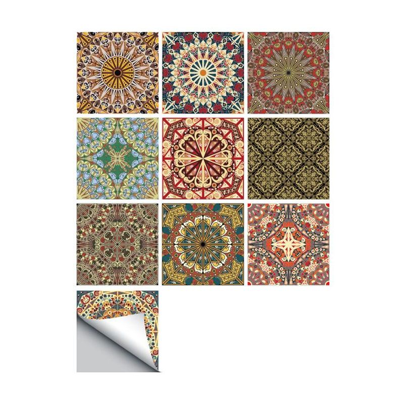 Peel and Paste Mandala Wallpapers 8' L x 8" W Bohemian Style Wall Covering for Home