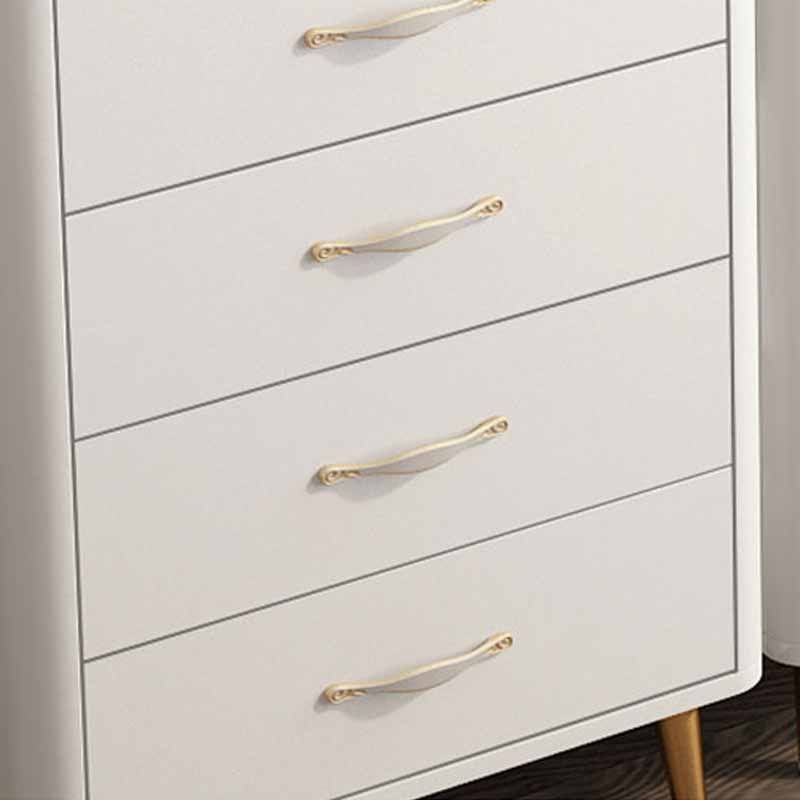 Classic Glam Stone Top Dresser White Storage Chest with Drawer for Bedroom