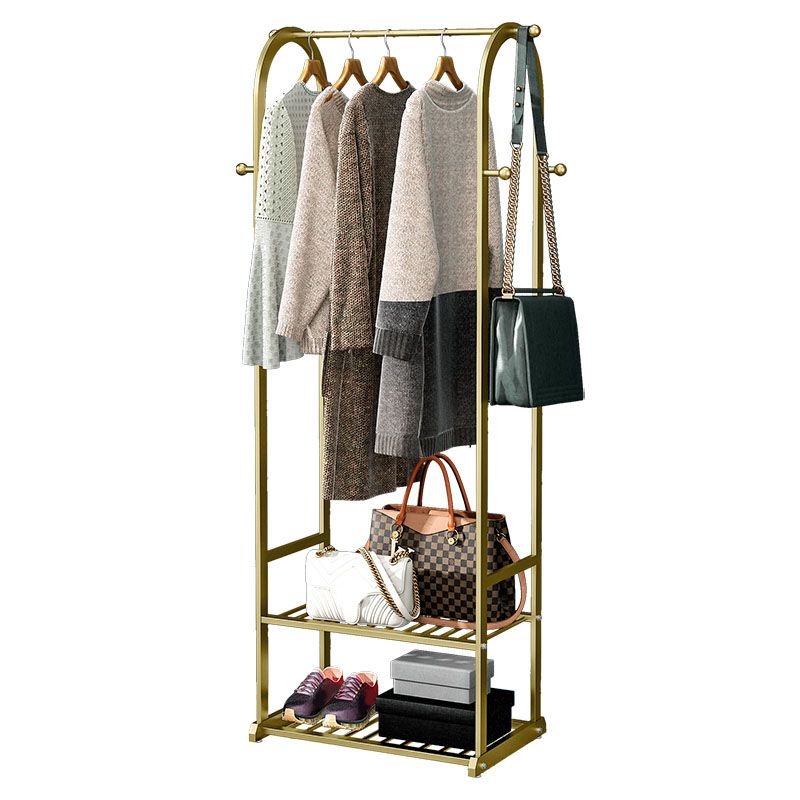 Glam Hall Tree Metal No Distresses Free Standing Shelving Included Coat Rack