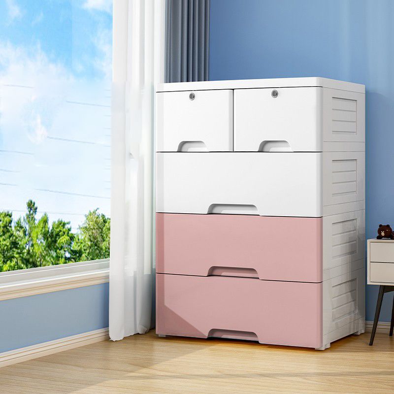 Modern Dresser Plastic Kids Nightstand with Drawers for Kids