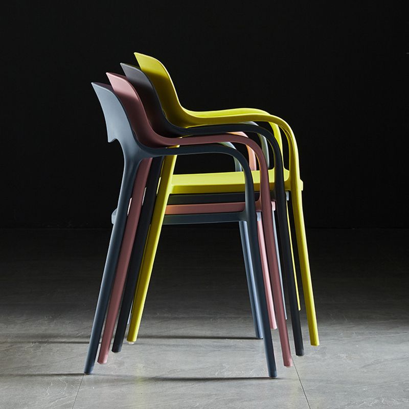 Contemporary Style Chair Arm Chair for Kitchen with Plastic Legs