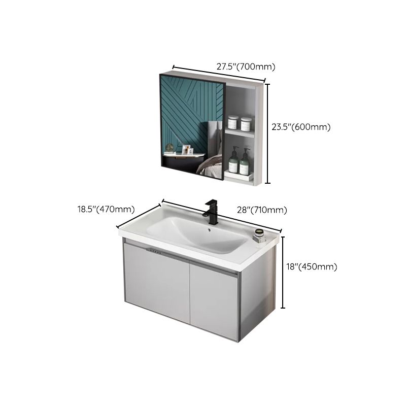 Modern Bathroom Sink Vanity Wall Mount Bathroom Vanity Set with Mirror