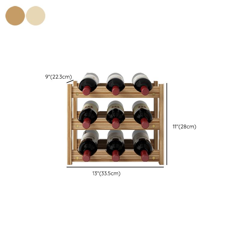 Modern Countertop Wine Bottle Holder Pine Bottle Wine Rack with Shelf