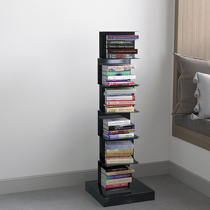 White/Black Corner Shelf Bookcase Modern Metal Bookcase Multi Tiers Closed Back