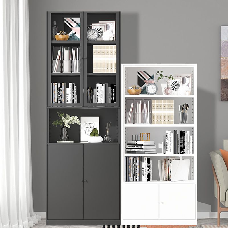 Metal Enclosed Bookshelf Modern Minimalist Rectangular Standard Bookcase