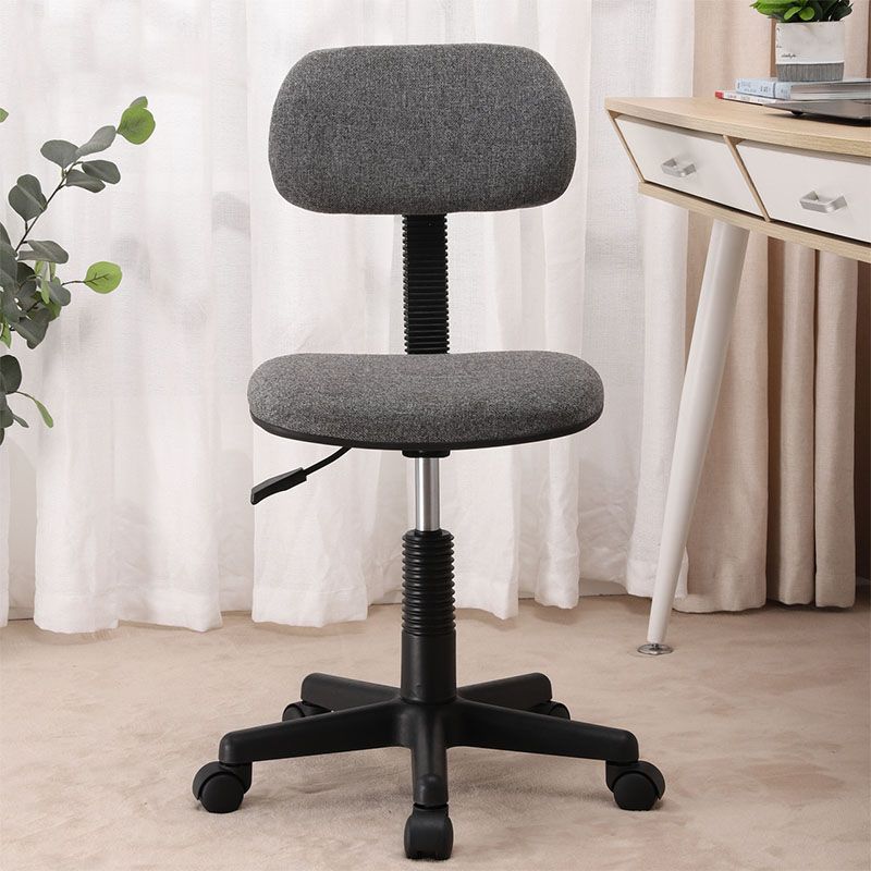 Armless Office Chair Rotatable Nylon Base Task Chair with Wheels