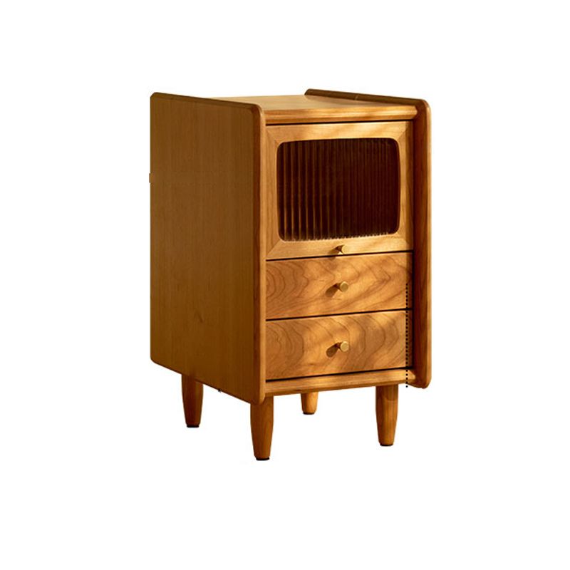 Medium Wood Night Table Contemporary Drawers Bedside Cabinet