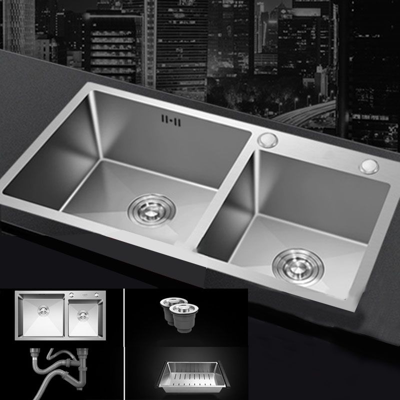 Contemporary Style Kitchen Sink Stainless Steel Kitchen Sink with Drain Strainer Kit